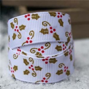 Go Grosgrain - Holly White/Gold